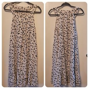 Terzo Millennio Linen Black & White Polka Dot Dress Italy - Large
